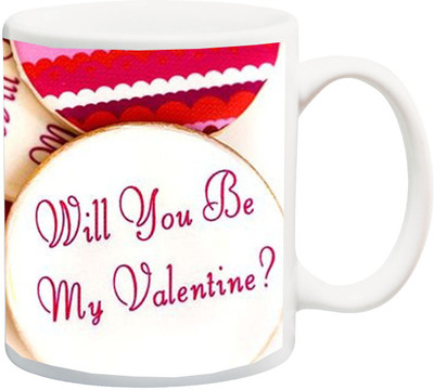 

ME&YOU Valentine Proposal ; Will You Be My Valentines Ceramic Mug(325 ml), Multicolor