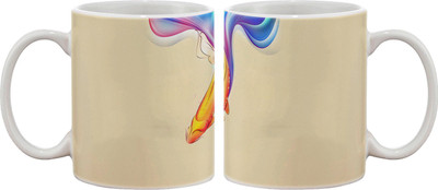 

Artifa Colourful Fish Porcelain, Ceramic Mug(350 ml), Multicolor