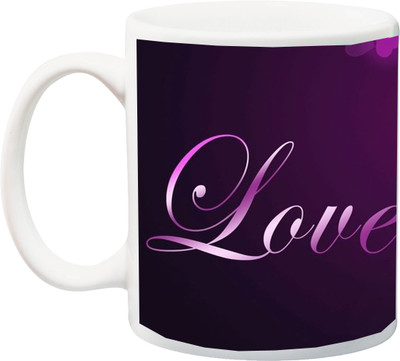 

ME&YOU Gift for Husband/Wife/Girlfriend/Boyfriend/Lover;"Special Beautiful Love Perple color 3D printed Ceramic Mug(325 ml), Multicolor