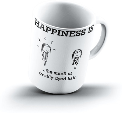 

Ucard Happiness Is2362 Bone China, Ceramic, Porcelain Mug(325 ml), Multicolor