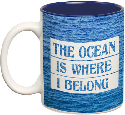 

Prithish The Ocean Is Where I Belong Double Color Ceramic Mug(330 ml), Multicolor