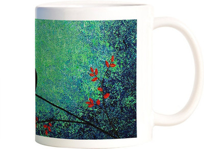 

Rangeele Inkers Couple Birds Art Ceramic Mug(300 ml), Multicolor