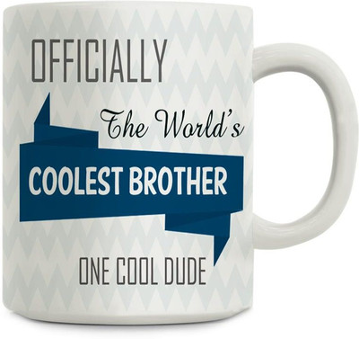 

Gifts By Meeta Cool Dude Brother Ceramic Mug(450 ml), Blue;white