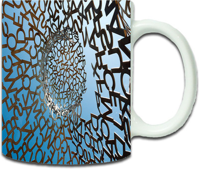 

Maison N Mode Text Pattern Coffee Ceramic Mug(330 ml), Multicolor
