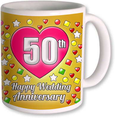 

PhotogiftsIndia Gifts For 50th Wedding Anniversary Coffee Ceramic Mug(350 ml), White
