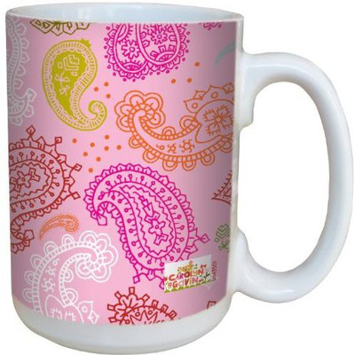 

Tree-Free Greetings Greetings lm43501 Contemporary Pink Paisley by Carolyn Gavin Ceramic with Full-Sized Handle, 15-Ounce Ceramic Mug(60 ml), Multicolor