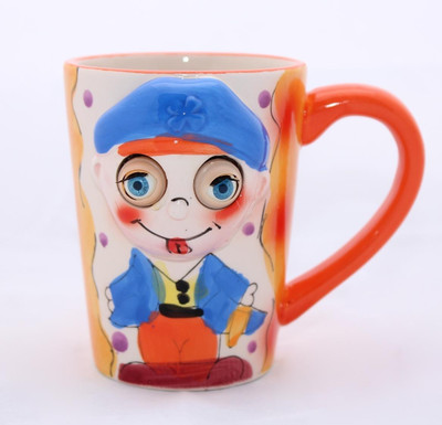Aarzool Blinking Eye Designer Porcelain Mug, Orange
