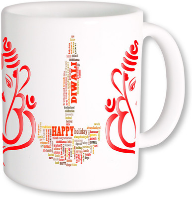 

PhotogiftsIndia Wishing Happy Dipawali Ceramic Mug(325 ml), Multicolor