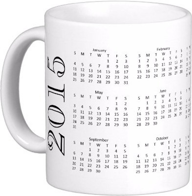 Exoctic Silver Calender 2015 Ceramic Mug(300 ml), Black;white