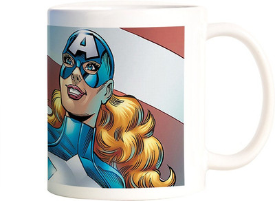 

Rangeele Inkers Female Captain America Ceramic Mug(300 ml), Multicolor