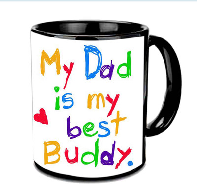 

Raj Laxmi My Dad Is My Best Buddy Lovely Colorful Fonts Multicolor Ceramic Mug(3.5 ml), Black