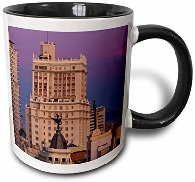 

3dRose Spain, Madrid, Gran Via and Edificio Espana Eu27 Wbi0668 Walter Bibikow Two Tone Black, 11 oz, Black/White Ceramic Mug(60 ml), Multicolor