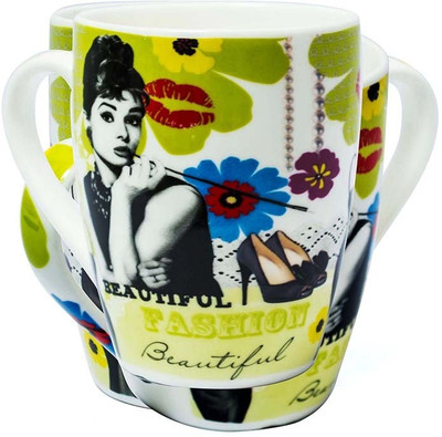 

Painting Mantra Audrey Hepburn Fashion Green Ceremic coffee Ceramic Mug, Multicolor