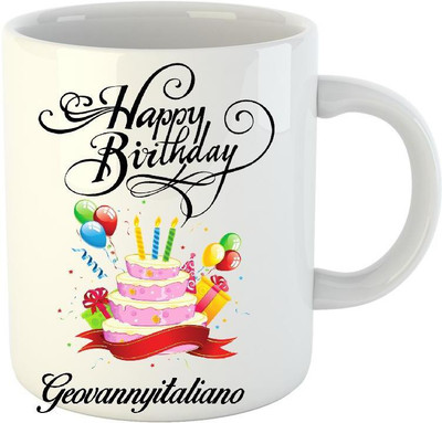 

HuppmeGift Happy Birthday Geovannyitaliano White (350 ml) Ceramic Mug(350 ml)