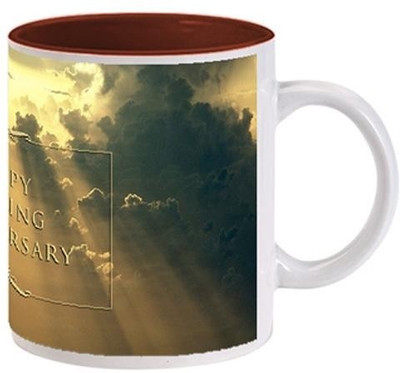 

Allthingscustomized Wedding Anniv (painted inside) Ceramic Mug, Multicolor