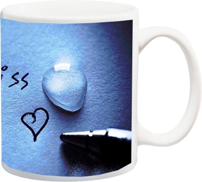 

ME&YOU Gift for Husband/Wife/Girlfriend/Boyfriend/Lover;"I Miss You Blue Beautiful HD printed Ceramic Mug(325 ml), Multicolor