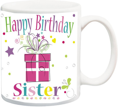 

ME&YOU Gift for Dii/Didi/Sis;Happy Birthday Sister With Gift Box Printed Ceramic Mug(325 ml), Multicolor