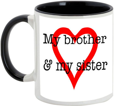

AllUPrints Gift For Bahiya Dooj/ Sister - My Brother & My Sister Love Black Ceramic Mug(325 ml)