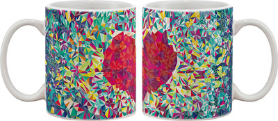 

Artifa Heart Artistic Porcelain, Ceramic Mug(350 ml), Multicolor
