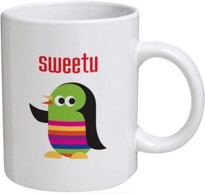 

My Bestow Sweetu - MyBestow White Plain Coffee Ceramic Ceramic Mug(320 ml), Multicolor