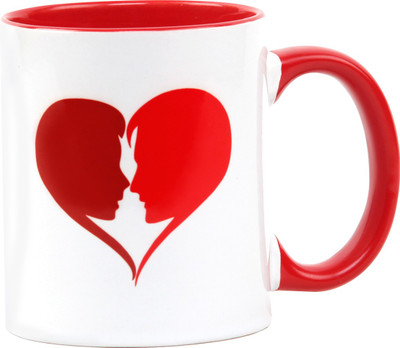 

Floweraura Be Mine Valentine Ceramic Mug(350 ml), Multicolor
