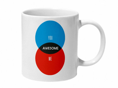 

Mooch Wale You Me Awesome Ceramic Mug(325 ml), Multicolor