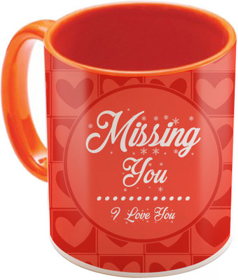 

SKY TRENDS Valentine Gift for Girlfriend Love Printed I Love U Forever Perfect for Her Him Wife Fiance Anniversary And Birthday STGD222 Ceramic Mug(325 ml), Orange