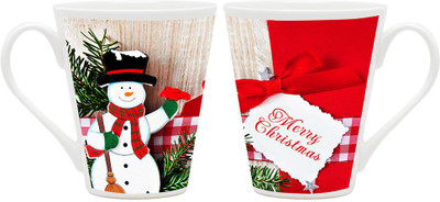 

Homesogood Shine Like Christmas Star Ceramic Mug(355 ml, Pack of 2)