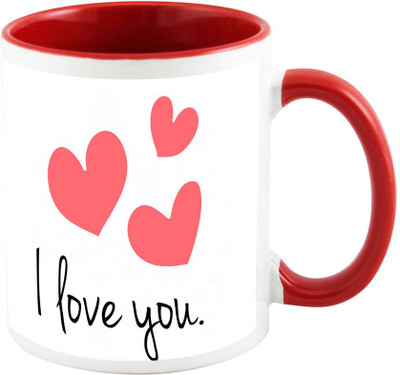 AllUPrints I Love You Red Ceramic Mug(325 ml)