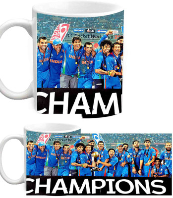 

Raj Laxmi Champion Indian Cricket Team White Ceramic Mug(350 ml)