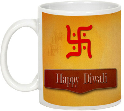

AllUPrints Gifts For Diwali - Lets Achieve Glory On This Deepawali Ceramic Mug(325 ml), White