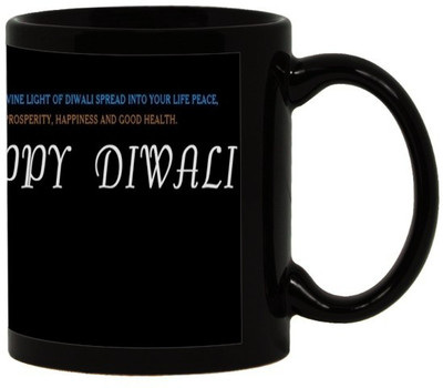 

Lolprint 110 Diwali Gift Black Ceramic Mug(325 ml)