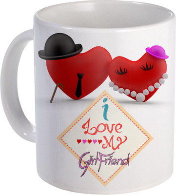 

SKY TRENDS I Love My GirlFriend WOnderful Ceramic Gift for Wonderful Day Valentine Day Design (43) Ceramic Mug(320 ml), White