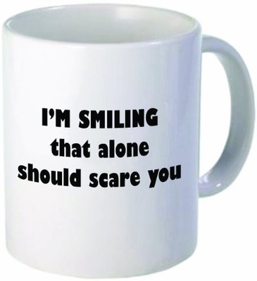 

Rikki Knight LLC Knight I'M Smiling That Alone Should Scare You Funny11 oz Ceramic Coffee Cup Ceramic Mug(60 ml), Multicolor