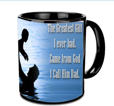

Raj Laxmi Greatest Gift From God "Dad" Multicolor Ceramic Mug(3.5 ml), Black