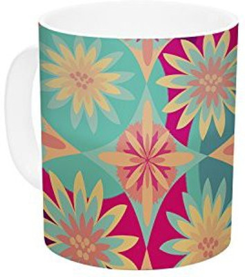 

Kess InHouse InHouse Nika Martinez Happy Flowers Floral Abstract Ceramic Coffee, 11 oz, Multicolor Ceramic Mug(60 ml)