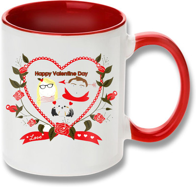 

Heyworlds happy valentine day gifts 110 Ceramic Mug(325 ml), Multicolor