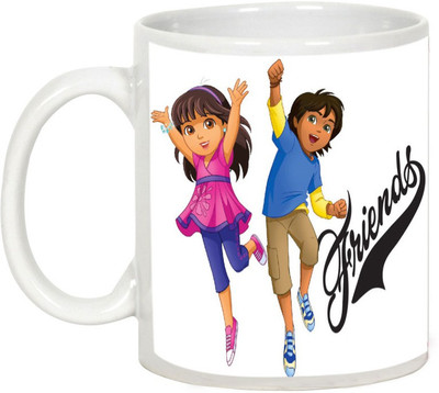 

AllUPrints Gift For Friend - Great Friend Forever Ceramic Mug(325 ml), White