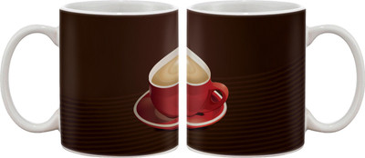 

Artifa Hot Coffee Design Porcelain, Ceramic Mug(350 ml), Multicolor