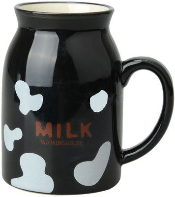 GeekGoodies Milk Cow Ceramic Mug(250 ml), Black