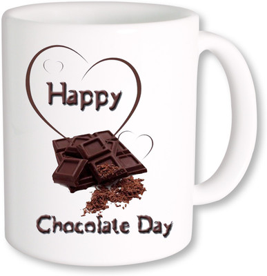 

PhotogiftsIndia Happy Chocolate Day With Chocolate Ceramic Mug(325 ml), Multicolor