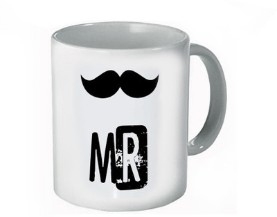 

My Bestow MR White Plain Coffee Ceramic Mug(320 ml), Multicolor