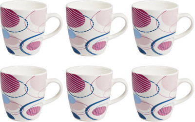 

La Platina Lp-D-214-CoffeeMugSet Bone China, Porcelain Mug(180 ml, Pack of 6), Multicolor