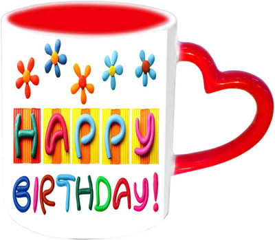 

Jiya Creation1 Lovely Happy B'day Font Multicolor Ceramic Ceramic Mug(350 ml)