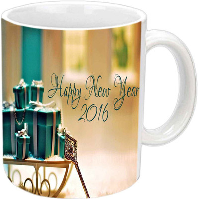 Raj Laxmi New year gift white Ceramic Mug(350 ml)