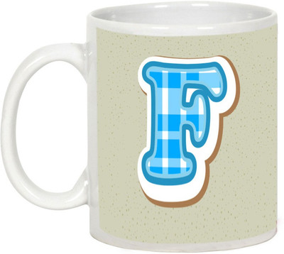 

AllUPrints Colorful Alphabet Letters "F" Ceramic Mug(325 ml), White