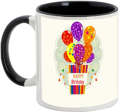 

AllUPrints Have A Cheerful Birthday Ceramic Mug(325 ml), Black