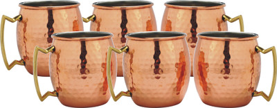 

Veda Home & Lifestyle VEDA COPPER MULE MUG SET Copper Mug(2700 ml, Pack of 6), Brown