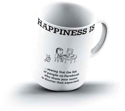 

Ucard Happiness Is1591 Bone China, Ceramic, Porcelain Mug(325 ml)