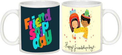 

AllUPrints Friendship Day Gifts - Gift For Friend (Design 22) Ceramic Mug(325 ml, Pack of 2), White